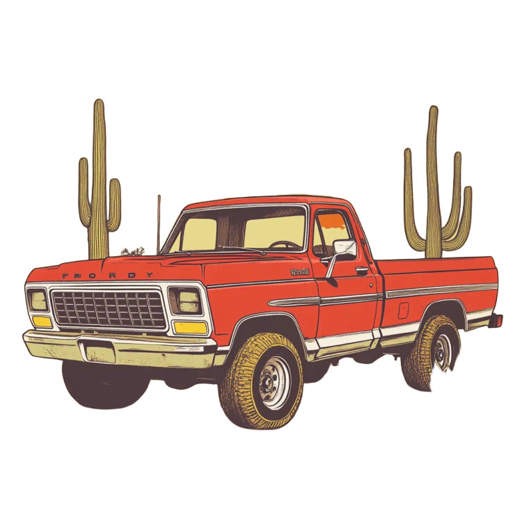 Retro Pickup Truck Vinyl Car Decal Sticker – Waterproof & UV-Resistant 8"