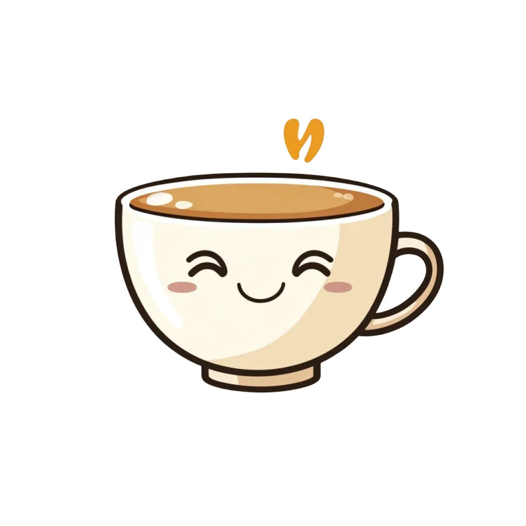 Cute Coffee Cup V6 Vinyl Car Decal Sticker – Waterproof & UV-Resistant 8"