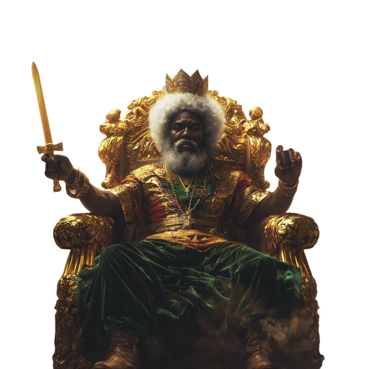 Royal King On Throne Vinyl Car Decal Sticker – Waterproof & UV-Resistant 8"