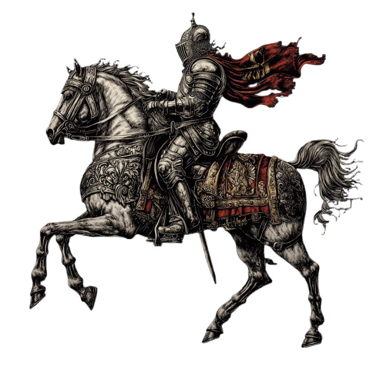 Knight Paladin Riding Vinyl Car Decal Sticker – Waterproof & UV-Resistant 8"