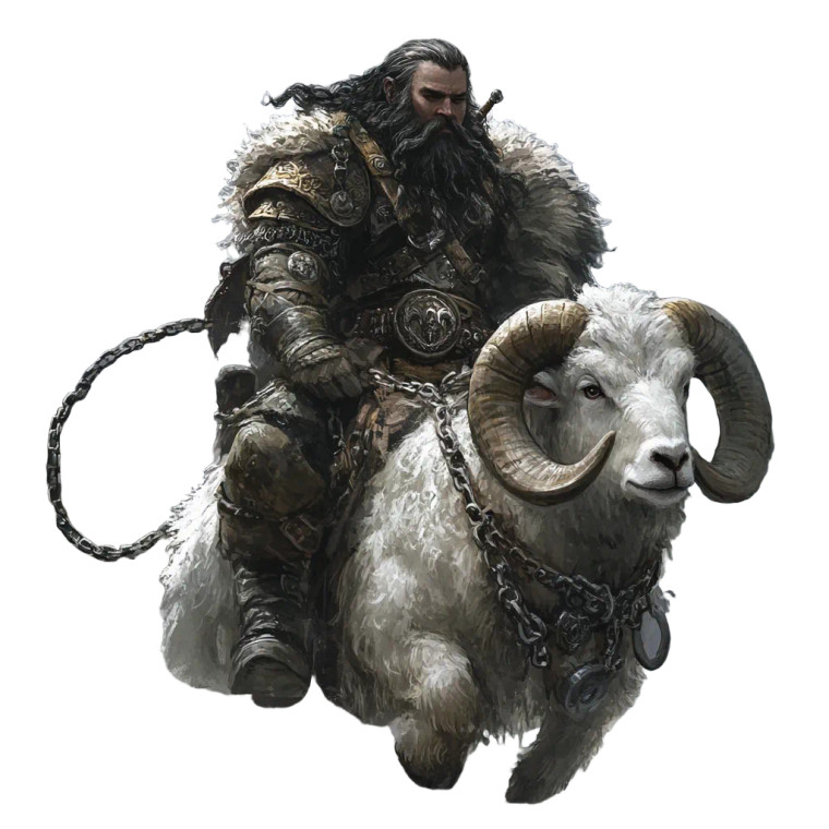 Dwarf Warrior Riding Ram Vinyl Car Decal Sticker – Waterproof & UV-Resistant 8"