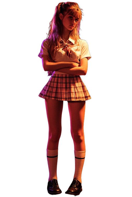 Playful Schoolgirl Vinyl Car Decal Sticker – Waterproof & UV-Resistant 8"