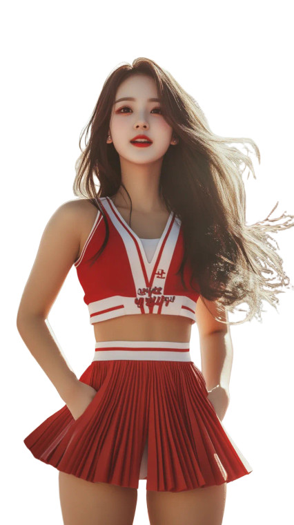 Cheerleader K-Pop Pose Vinyl Car Decal Sticker – Waterproof & UV-Resistant 8"