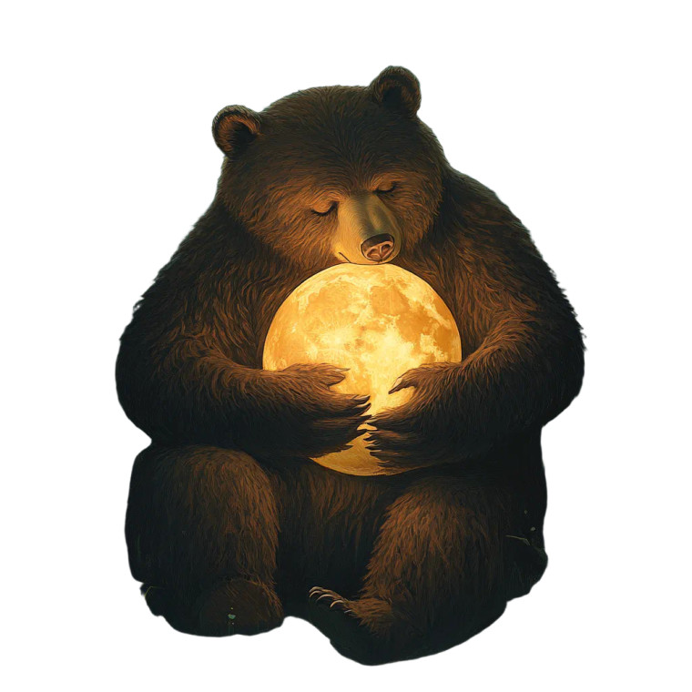 Bear Hugs Moon Vinyl Car Decal Sticker – Waterproof & UV-Resistant 8"