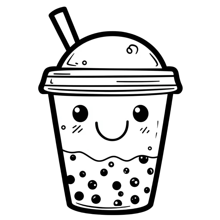 Cute Bubble Tea Vinyl Car Decal Sticker – Waterproof & UV-Resistant 8"