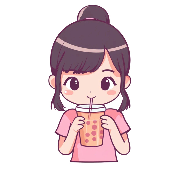 Bubble Tea Girl Vinyl Car Decal Sticker – Waterproof & UV-Resistant 8"