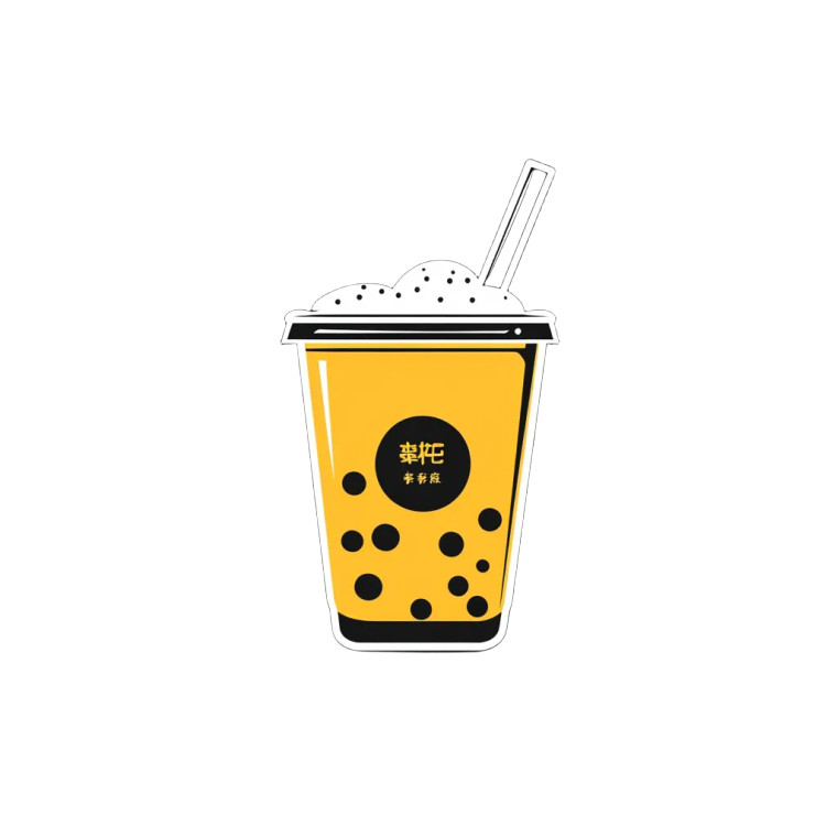 Bubble Tea Logo V4 Vinyl Car Decal Sticker – Waterproof & UV-Resistant 8"