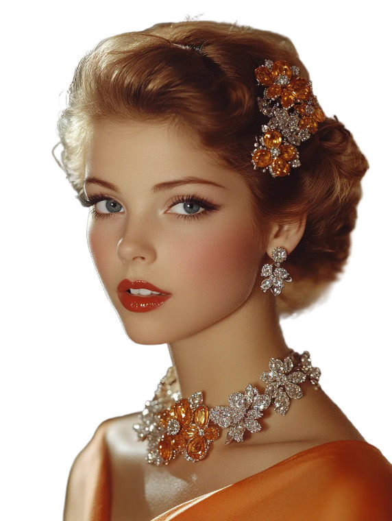 Floral Jewelry Portrait Vinyl Car Decal Sticker – Waterproof & UV-Resistant 8"