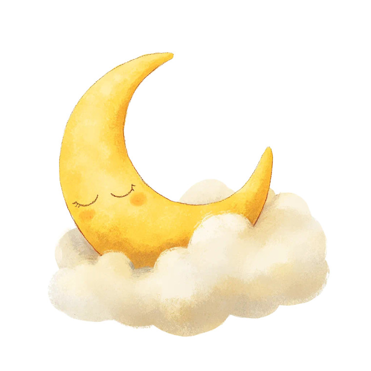 Yellow Crescent Moon Vinyl Car Decal Sticker – Waterproof & UV-Resistant 8"