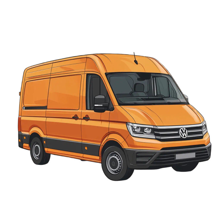 Modern Orange Van Vinyl Car Decal Sticker – Waterproof & UV-Resistant 8"
