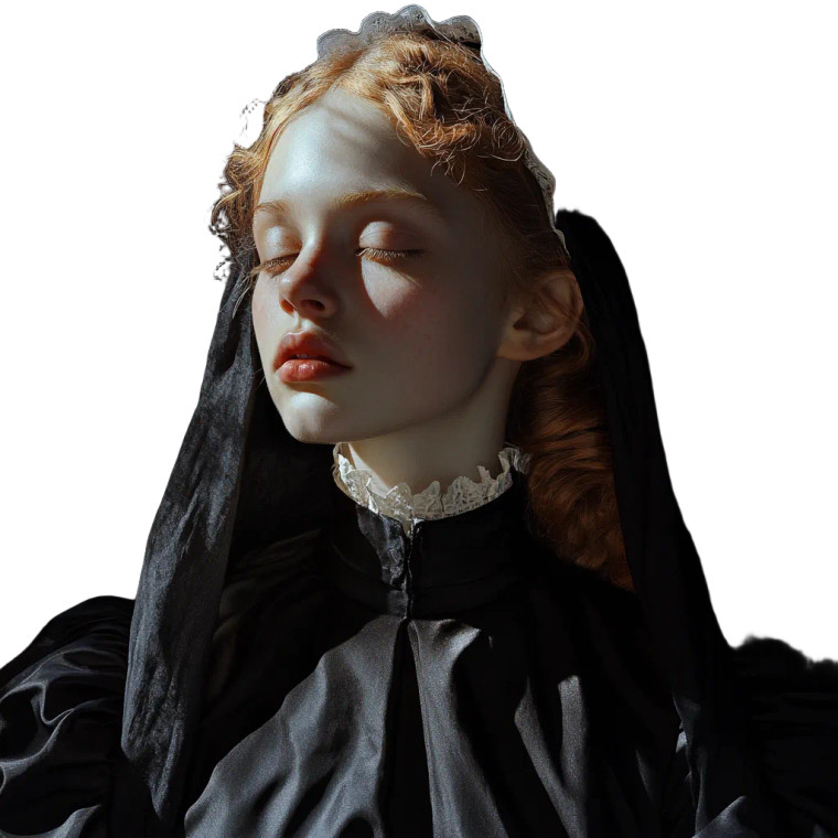 German Young Nun Vinyl Car Decal Sticker – Waterproof & UV-Resistant 8"