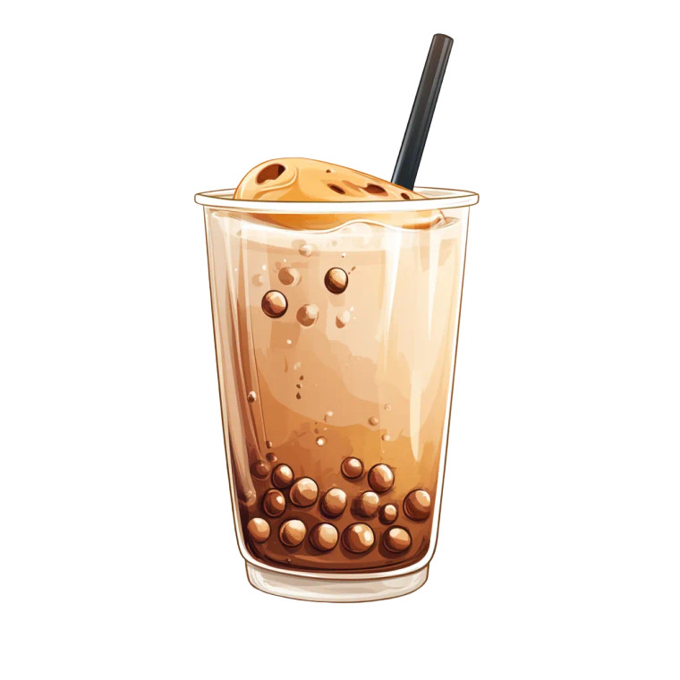 Cartoon Pearl Milk Tea Vinyl Car Decal Sticker – Waterproof & UV-Resistant 8"