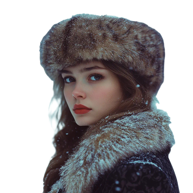 Slavic Girl Winter Vinyl Car Decal Sticker – Waterproof & UV-Resistant 8"