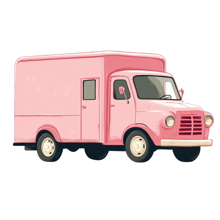 Vintage Delivery Truck Vinyl Car Decal Sticker – Waterproof & UV-Resistant 8"