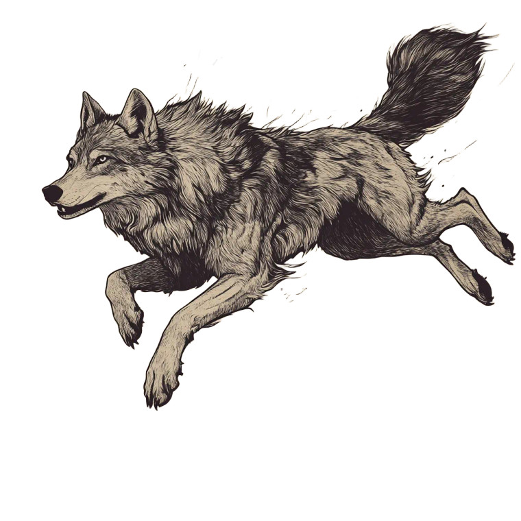 Leaping Wolf Vinyl Car Decal Sticker – Waterproof & UV-Resistant 8"