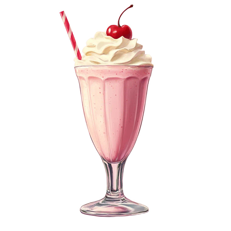 Strawberry Milkshake V3 Vinyl Car Decal Sticker – Waterproof & UV-Resistant 8"