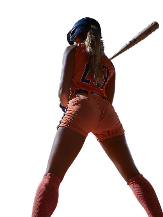 Female Baseball Batter Vinyl Car Decal Sticker – Waterproof & UV-Resistant 8"