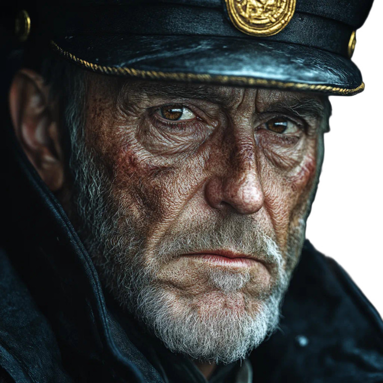 Ominous Ship Captain Vinyl Car Decal Sticker – Waterproof & UV-Resistant 8"