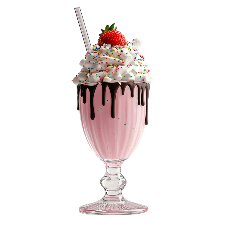 Pink Milkshake Delight Vinyl Car Decal Sticker – Waterproof & UV-Resistant 8"