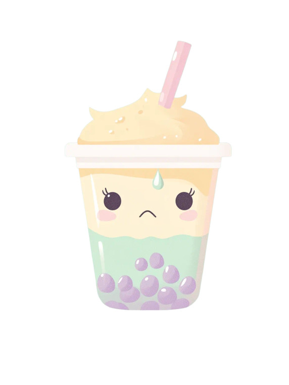 Sad Boba Tea Vinyl Car Decal Sticker – Waterproof & UV-Resistant 8"