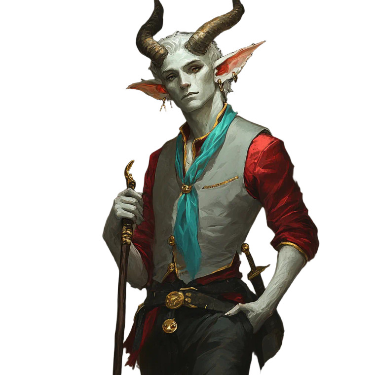 Tiefling Adventurer Vinyl Car Decal Sticker – Waterproof & UV-Resistant 8"