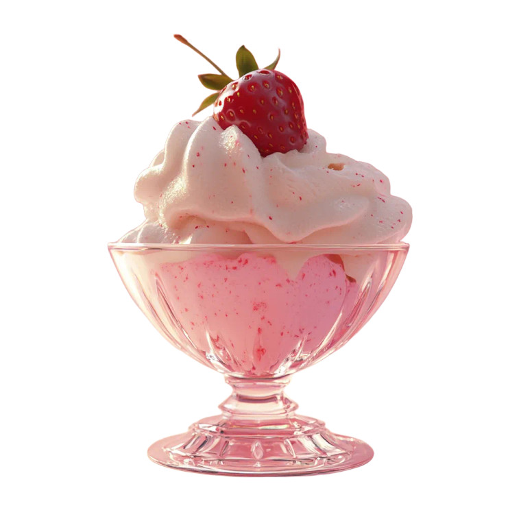 Strawberry Ice Cream Vinyl Car Decal Sticker – Waterproof & UV-Resistant 8"