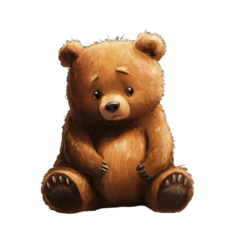 Sad Brown Bear Vinyl Car Decal Sticker – Waterproof & UV-Resistant 8"