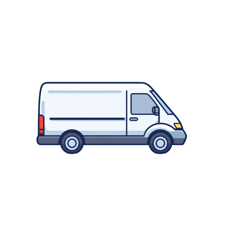 Cargo Van Icon Vinyl Car Decal Sticker – Waterproof & UV-Resistant 8"