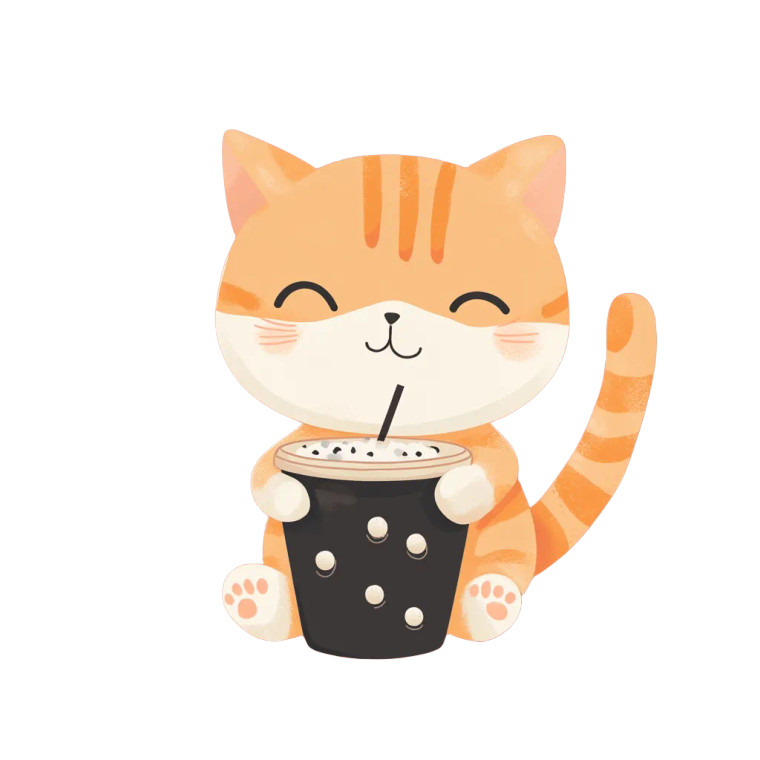 Cute Cat Boba Vinyl Car Decal Sticker – Waterproof & UV-Resistant 8"