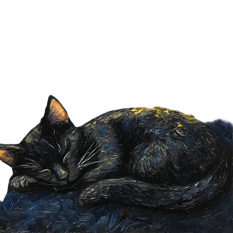 Sleepy Starry Cat Vinyl Car Decal Sticker – Waterproof & UV-Resistant 8"