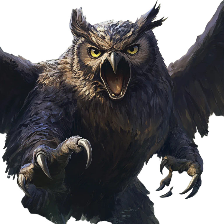 Angry Owlbear Vinyl Car Decal Sticker – Waterproof & UV-Resistant 8"