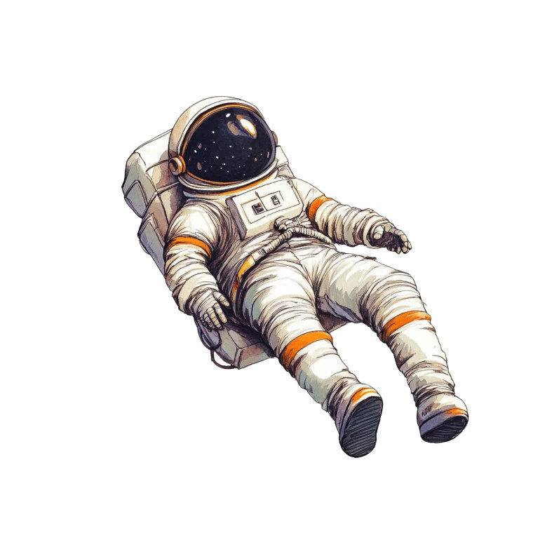 Floating Astronaut V4 Vinyl Car Decal Sticker – Waterproof & UV-Resistant 8"