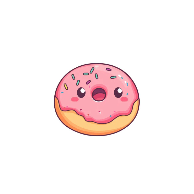 Pink Donut Art Vinyl Car Decal Sticker – Waterproof & UV-Resistant 8"