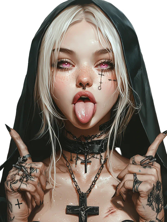 Blonde Nun Art V2 Vinyl Car Decal Sticker – Waterproof & UV-Resistant 8"