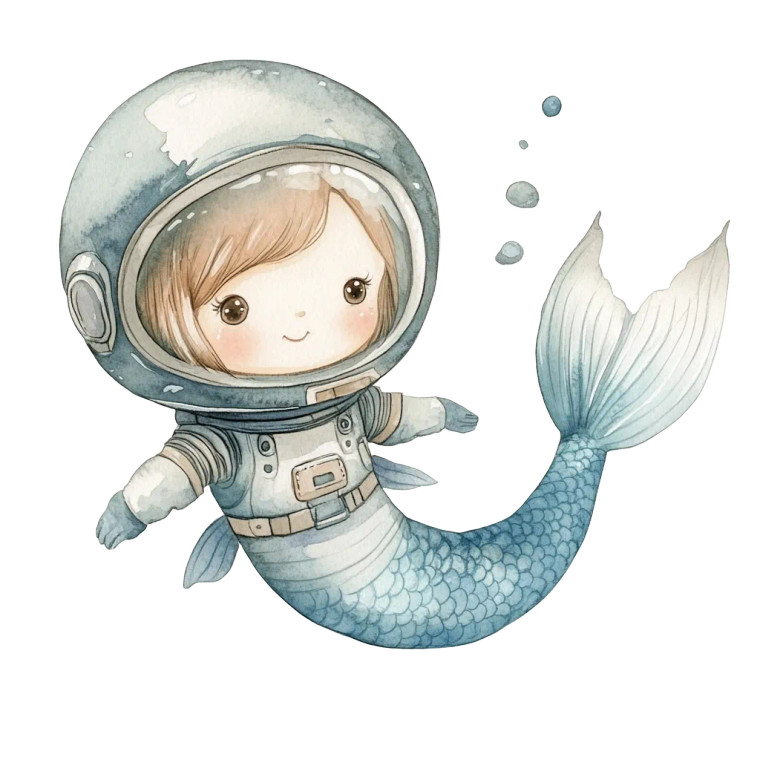 Astronaut Mermaid Vinyl Car Decal Sticker – Waterproof & UV-Resistant 8"