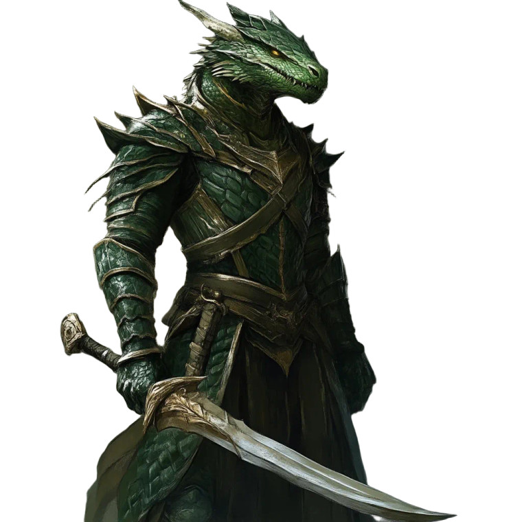 Emerald Dragonborn Warrior Vinyl Car Decal Sticker – Waterproof & UV-Resistant 8"