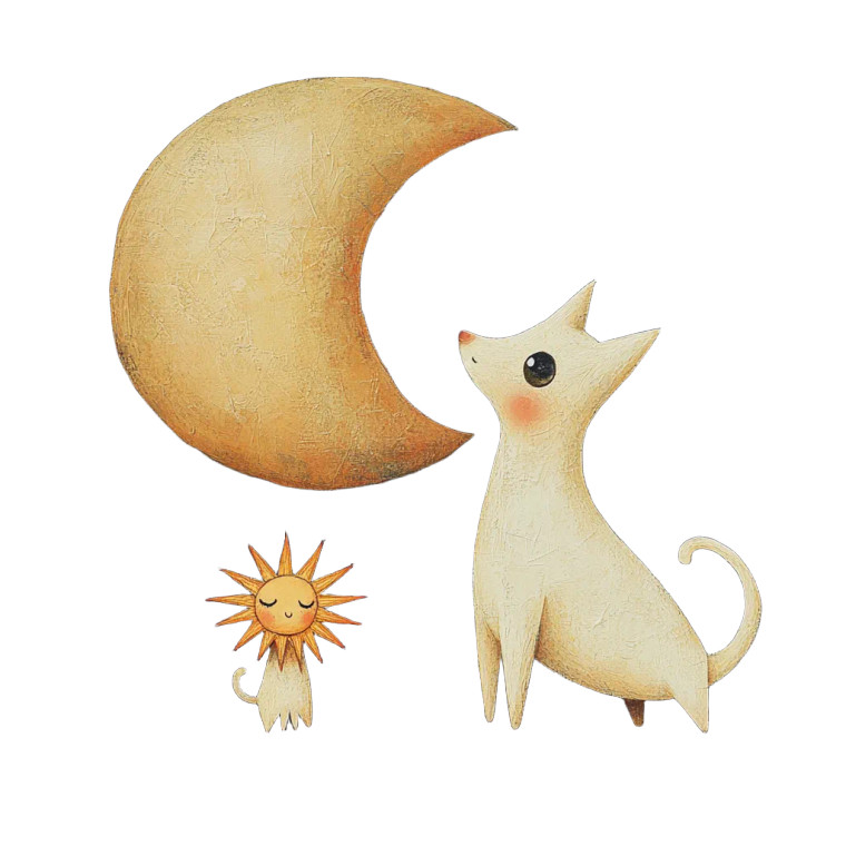 Sun Cat Moon Dog Vinyl Car Decal Sticker – Waterproof & UV-Resistant 8"