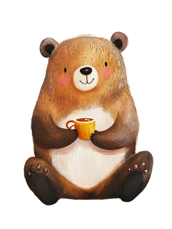 Happy Bear With Honey Vinyl Car Decal Sticker – Waterproof & UV-Resistant 8"