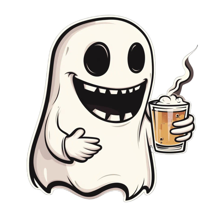 Boo Ghost Drink Vinyl Car Decal Sticker – Waterproof & UV-Resistant 8"