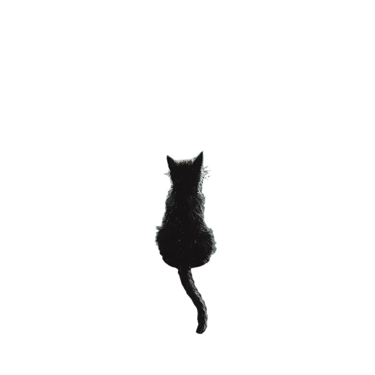 Lonely Moon Cat Vinyl Car Decal Sticker – Waterproof & UV-Resistant 8"