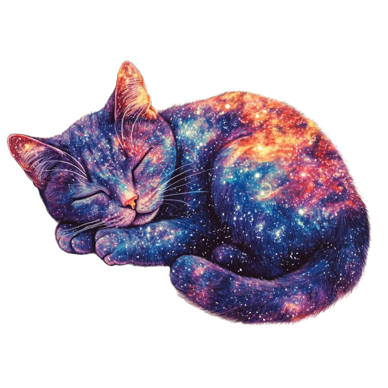 Cosmic Cat Vinyl Car Decal Sticker – Waterproof & UV-Resistant 8"