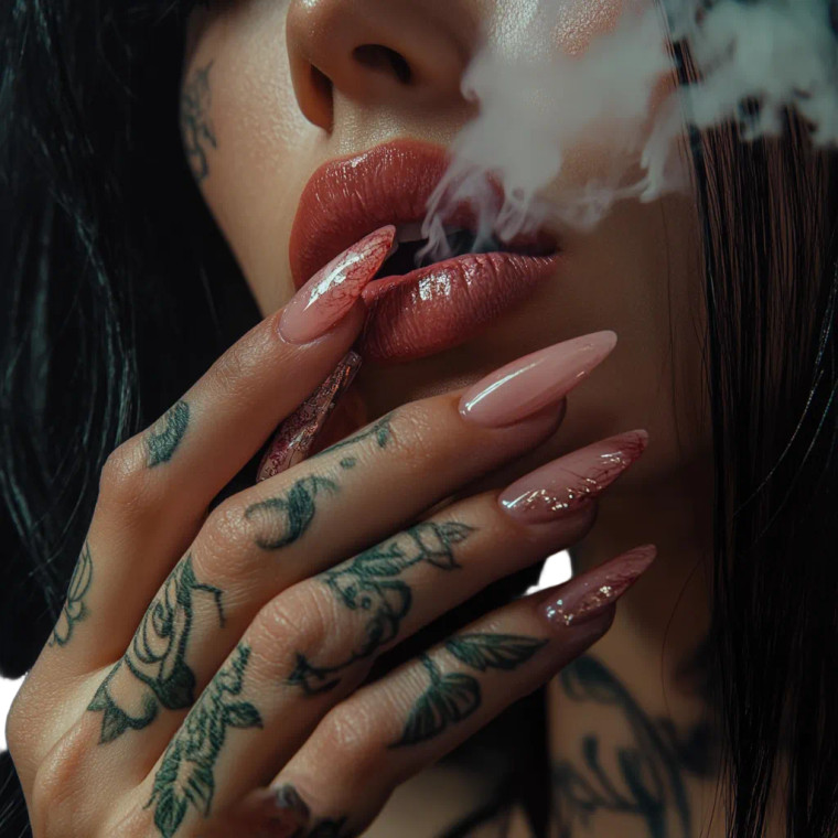 Smoking Hand Tattoo Vinyl Car Decal Sticker – Waterproof & UV-Resistant 8"