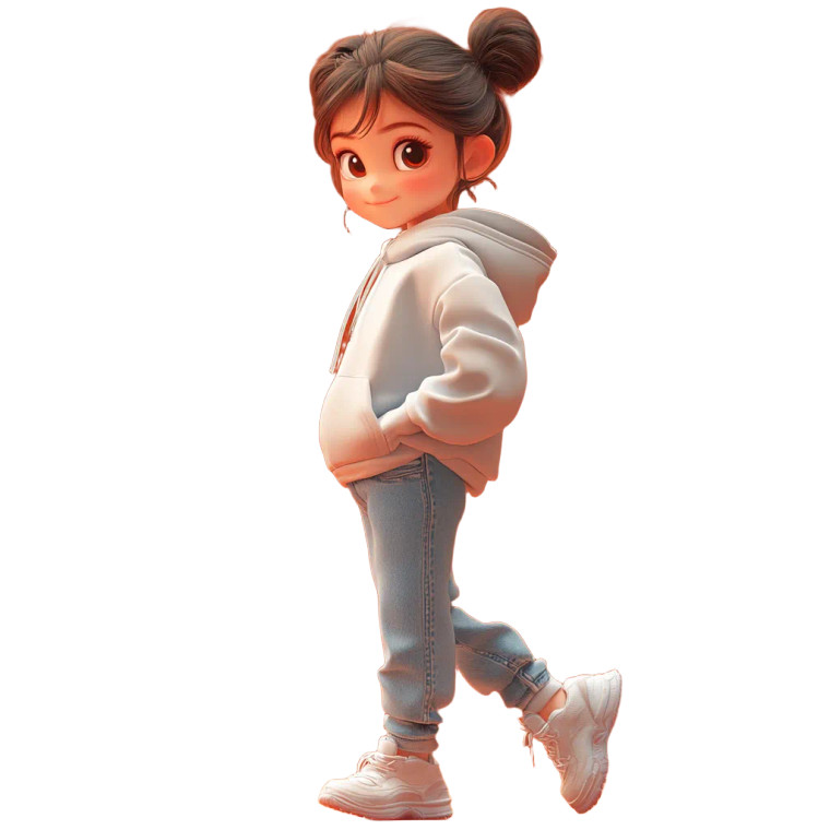 Cheerful Anime Girl Vinyl Car Decal Sticker – Waterproof & UV-Resistant 8"