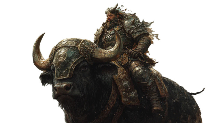 Armored Dwarf Rider Vinyl Car Decal Sticker – Waterproof & UV-Resistant 8"