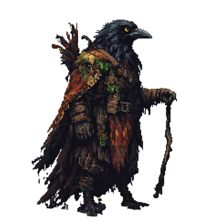 Crow Druid Vinyl Car Decal Sticker – Waterproof & UV-Resistant 8"