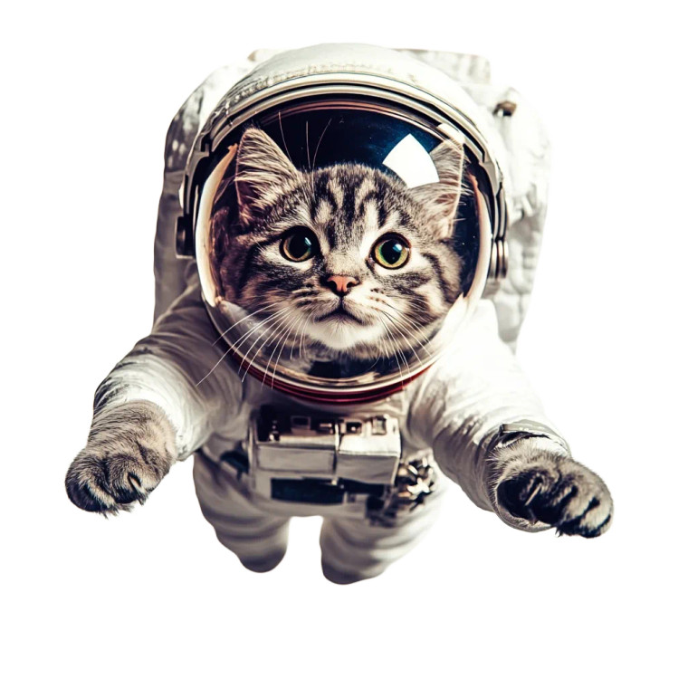 Space Cat V5 Vinyl Car Decal Sticker – Waterproof & UV-Resistant 8"