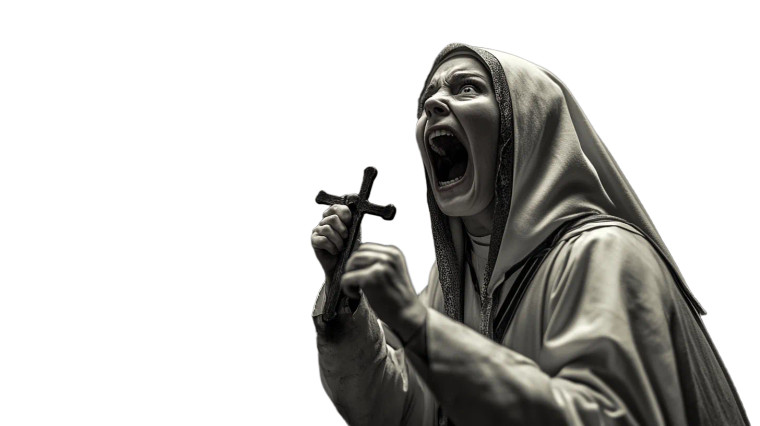 Screaming Nun Vinyl Car Decal Sticker – Waterproof & UV-Resistant 8"