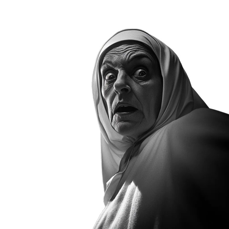 Scary Nun V3 Vinyl Car Decal Sticker – Waterproof & UV-Resistant 8"