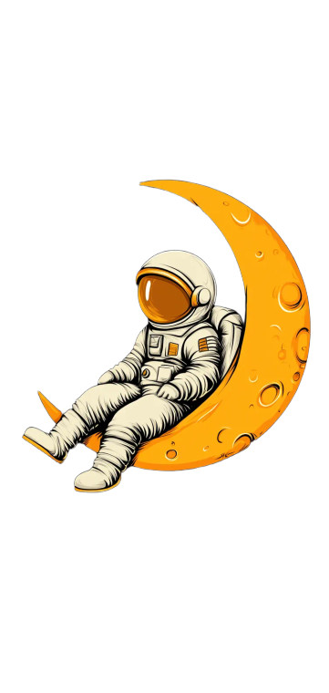 Cartoon Astronaut Moon Vinyl Car Decal Sticker – Waterproof & UV-Resistant 8"