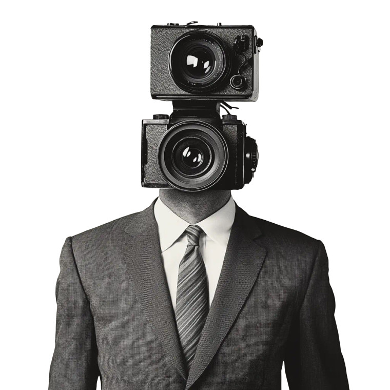 Camera Head Man Vinyl Car Decal Sticker – Waterproof & UV-Resistant 8"